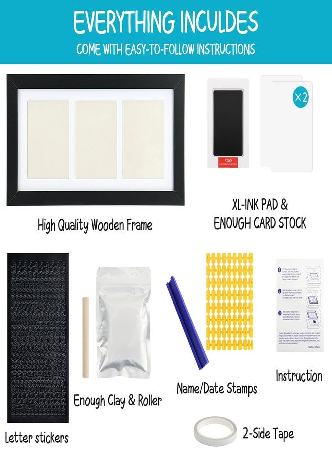 Seencool Paw Print Frame Kit, Dog Paw Print Kit with No Toxic Clay & No Mess Ink Pad, Pet Paw Print Impression Kit with Customization Tool, Wooden Pet Memorial Frame,DIY Dog Lover Gifts - Image 3